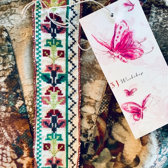 3J Workshop by Johnny Was Cotton Silk Flora & Fauna Henley NWT - Picture 5 of 5